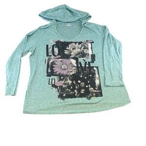 Lane Bryant Hoodie Top‎ Long Sleeve Graphic Print Lightweight Plus Size